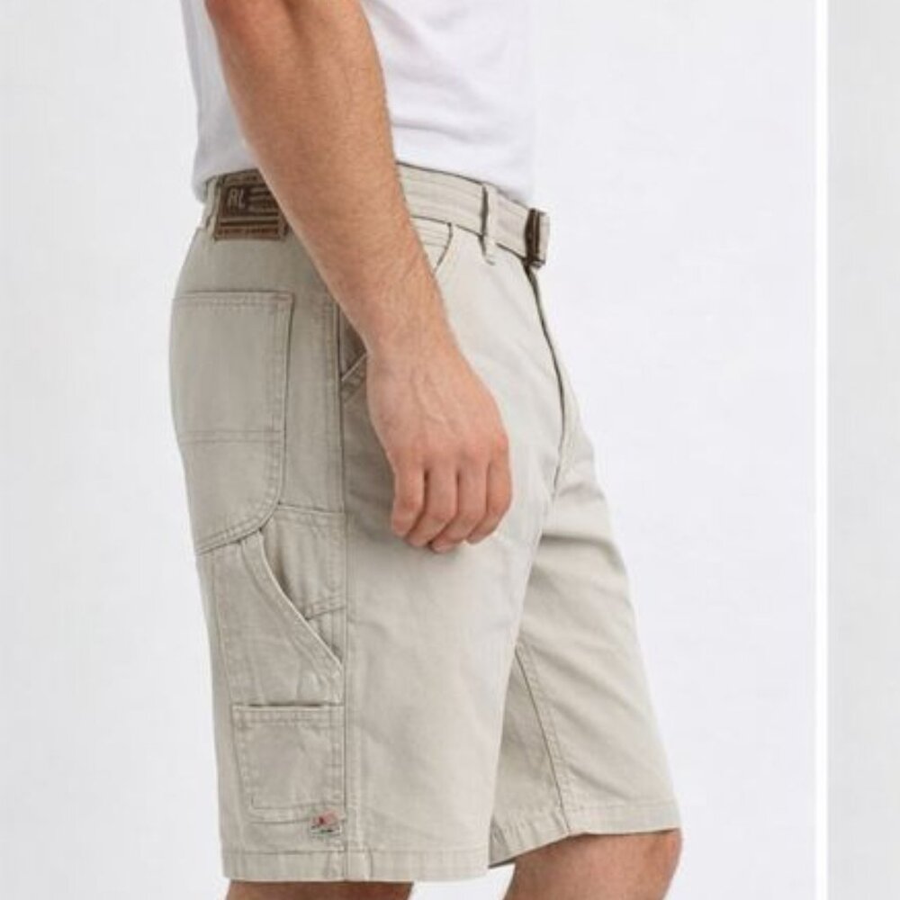 Polo Jeans Company Cream Colored Cotton Carpenter Shorts 36 waist like new